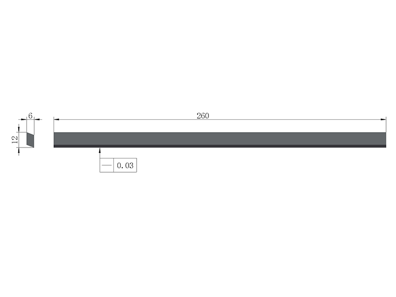 M290 HSS recoater blade engineering drawing